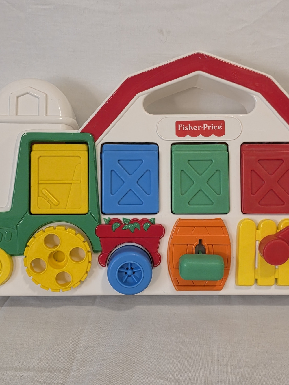 VTG RARE Fisher Price PopUp Animal Farm Barn Farmer Chicken Cow Sheep #5826 1993